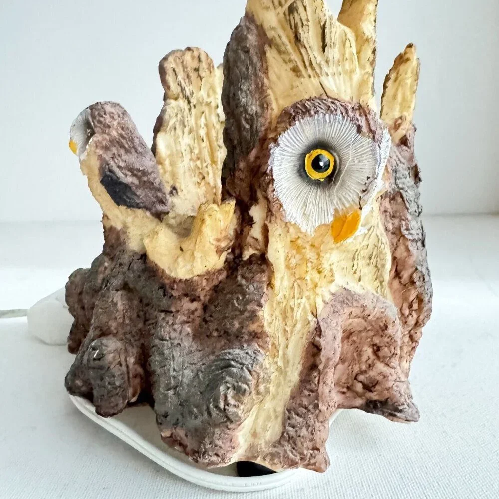 Vintage 70s Owl Theme Dimmer Lamp Small
